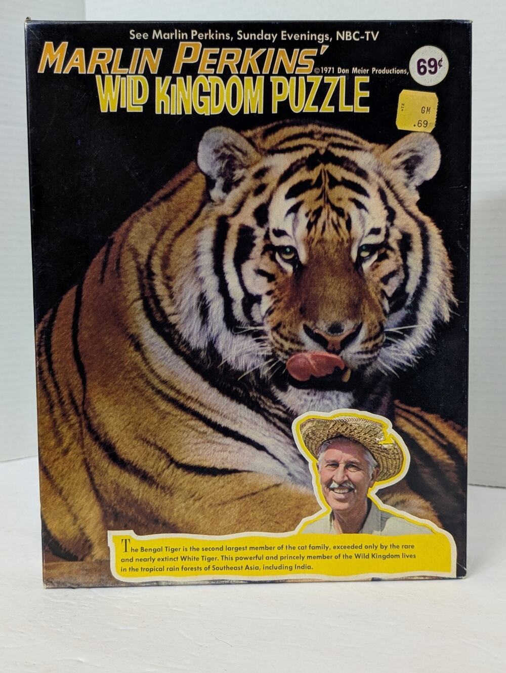 Vintage 1971 Marlin Perkins Wild Kingdom Puzzle Bengal Tiger New Sealed NBC TV